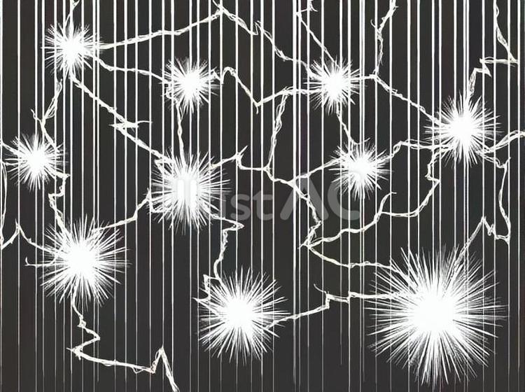 稲妻フラッシュ　漫画背景効果線入り黑 稲妻,雷,フラッシュのイラスト素材