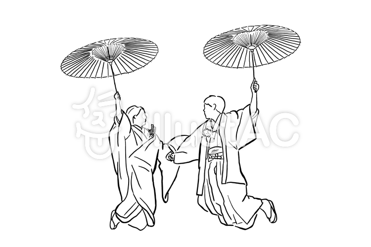 ウエディング　和装イラスト 結婚式,和装,ウエディングのイラスト素材