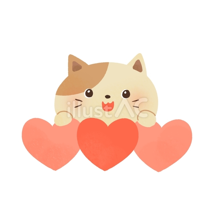 猫とハート 猫,ハート,バレンタインのイラスト素材