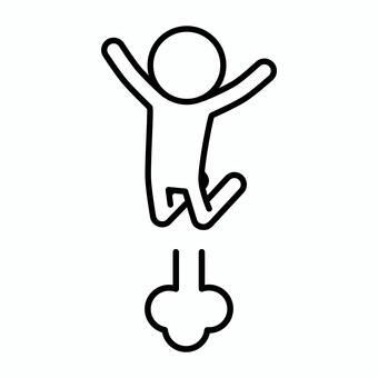 ジャンプする棒人間 棒人間,人,人物,人間,ジャンプ,万歳,喜ぶ,嬉しい,楽しい,歓喜のイラスト素材