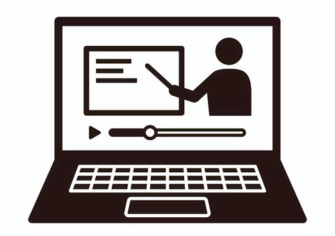 オンラインセミナーのシンプルアイコン オンラインセミナーのシンプルアイコン オンラインセミナー,動画,視聴,再生,アーカイブ,配信,動画配信,アイコン,授業,講座のイラスト素材