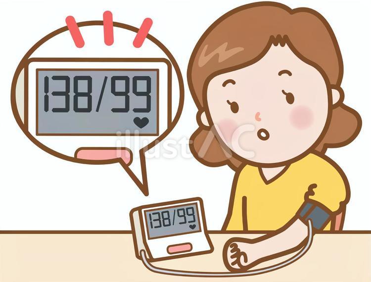 女性B：血圧測定 血圧測定,血圧,測定のイラスト素材