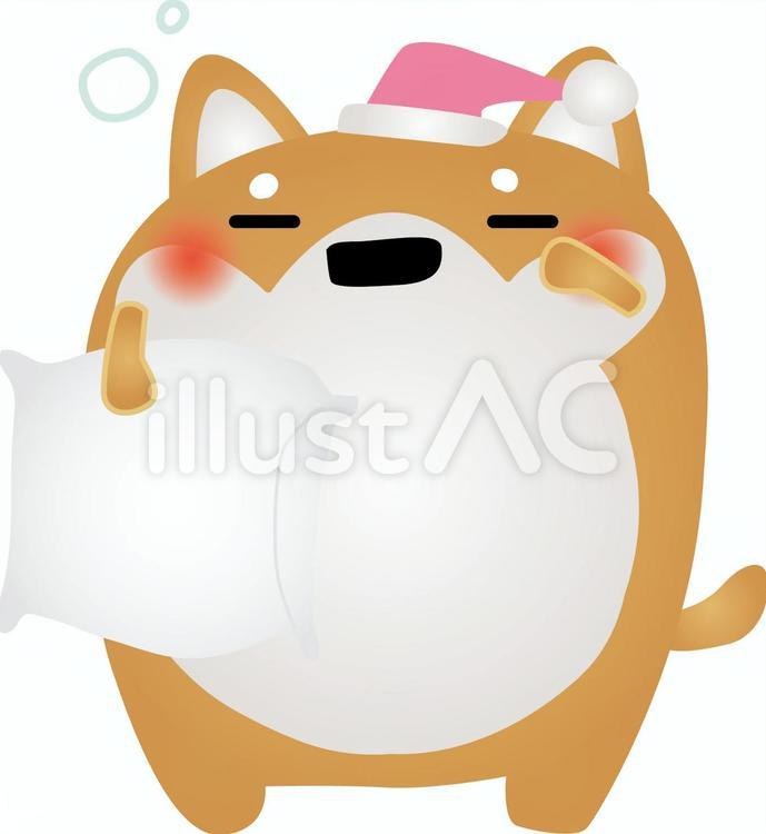 柴犬おねむ 犬,眠い,睡眠不足のイラスト素材