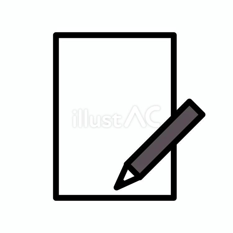 紙と鉛筆　白黒 紙,鉛筆,白黒のイラスト素材