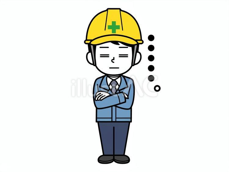 呆れる現場監督 男性,現場監督,シンプルのイラスト素材