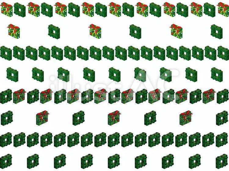 クリスマスリース罫線(交互) クリスマス,リース,オーナメントのイラスト素材
