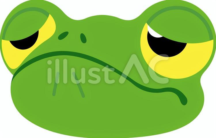 カエル　表情　困惑 カエル,アマガエル,表情のイラスト素材
