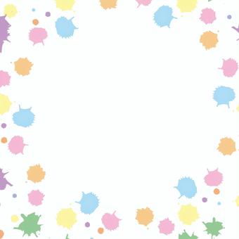 絵具フレーム 絵具,インク,飛び散る,薄い,パステル,囲む,シンプル,フレームのイラスト素材