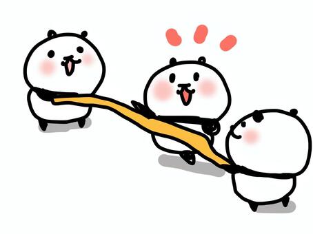運動会リレー 運動会,パンダ,リレー,スポーツ,走る,動物,手描き,ゆるい,可愛い,学校のイラスト素材