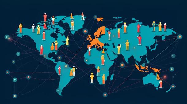 世界地図とネットワーク