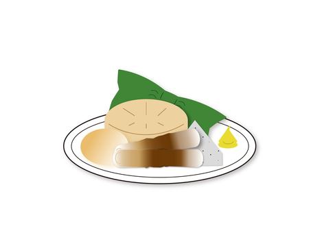 おでん おでん,食べ物,昆布,大根,卵,ちくわ,こんにゃく,からし,美味しい,冬のイラスト素材
