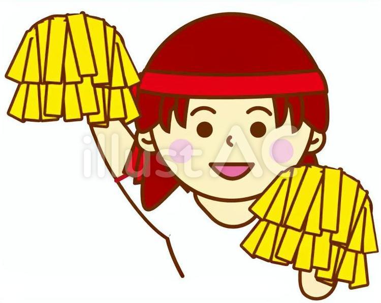 運動会　応援 運動会,応援,女の子のイラスト素材