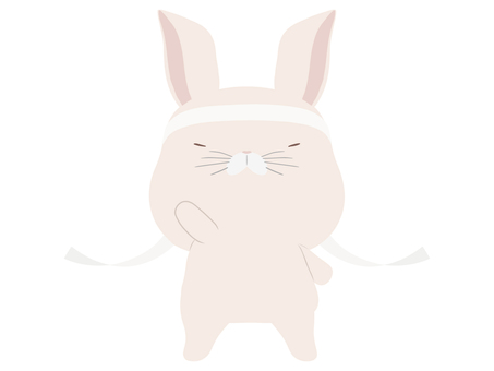 応援_兎 応援,うさぎ,動物,かわいい,鉢巻のイラスト素材