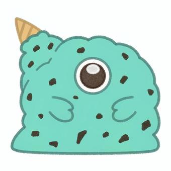 ハロウィン モンスター チョコミント ハロウィン モンスター チョコミント ハロウィン,モンスター,秋,10月,年中行事,イベント,アイス,チョコミント,ハロウィン素材,シンプルのイラスト素材