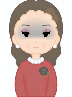 中年女性無表情 女性,無表情,真顔,つまらない,真剣,中年,おばさん,マダム,ケバいのイラスト素材