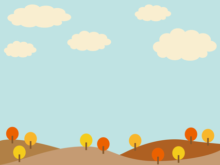 秋の風景　背景　フレーム