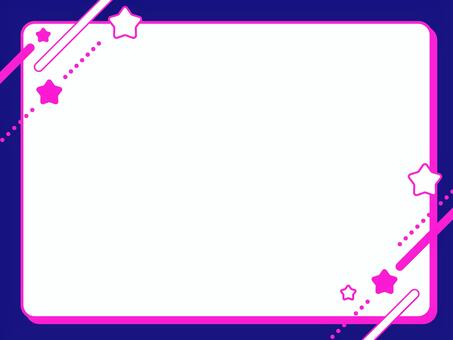 レトロフレーム-ポップ_ネイビー 背景,背景素材,バックグラウンド,シンプル,ライン,フレーム,枠,レトロ,星,ファッションのイラスト素材