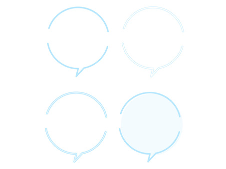 水色の丸い吹き出しセット 吹き出し,フレーム,案内,水色,セリフ,漫画,お知らせ,あしらい,飾り枠,コピースペースのイラスト素材