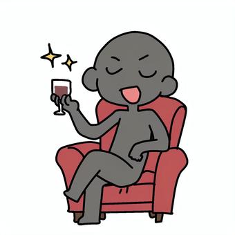 ワイン片手に優越感シルエット人物 シルエット,ワイン,片手,優越感,セレブ,イメージ,金持ち,富豪,成金,贅沢のイラスト素材