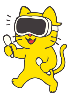 DI_C01_VR DI_C01_VR 猫,vr,メタバース,バーチャルリアリティ,テクノロジー,デジタルライフ,ガジェット,イラスト,キャラクター,ゆるいのイラスト素材