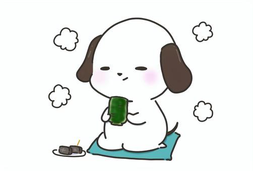お茶するビーグル犬 お茶するビーグル犬 動物,犬,ビーグル,お茶,日本茶,緑茶,抹茶,茶道,湯呑み,お茶菓子のイラスト素材