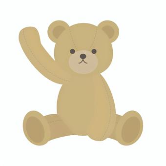 あいさつをするテディベア テディベア,ぬいぐるみ,くま,マフラー,お座り,おもちゃ,あいさつのイラスト素材