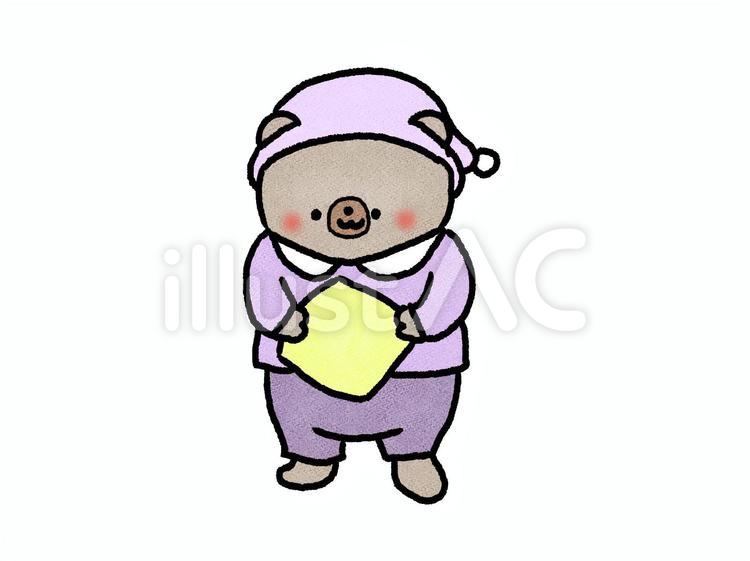 おやすみくまさん 熊,動物,哺乳類のイラスト素材