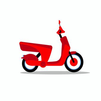スクーター 017 スクーター,バイク,赤,二輪車,乗り物,ホイール,ライト,シート,フレーム,フェンダーのイラスト素材