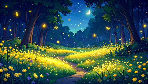 Firefly Forest, firefly, insect, creatures, JPG
