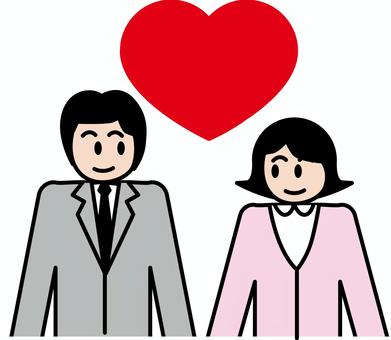 男女ペア マッチング,男女,ペア,相性,婚活,恋愛,ハート,デフォルメのイラスト素材