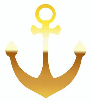アンカー・いかり・シルエット・金色 いかり,シルエット,金色,ゴールド,アイコン,錨,碇,固定具,船舶道具,道具のイラスト素材