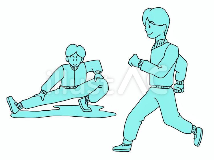 運動 運動,準備運動,男性のイラスト素材