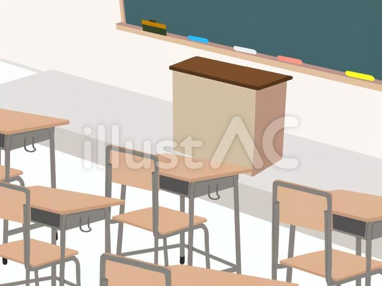 教室 教室,学校,机のイラスト素材