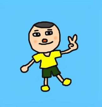 Vサインをする男の子 vサイン,ピース,ポーズ,男の子,少年のイラスト素材