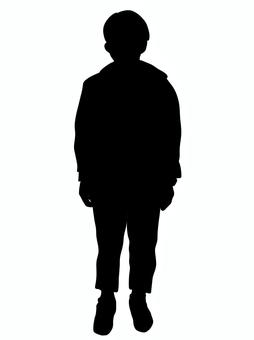 男性シルエット 男性シルエット 男性,正面,短髪,靴,全身,長袖,若者,男の子,20代,若いのイラスト素材