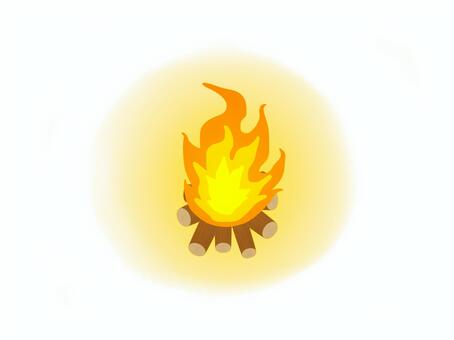 焚き火 焚き火,炎,薪,キャンプ,アウトドア,イベント,行事,燃える,シンプル,白背景のイラスト素材