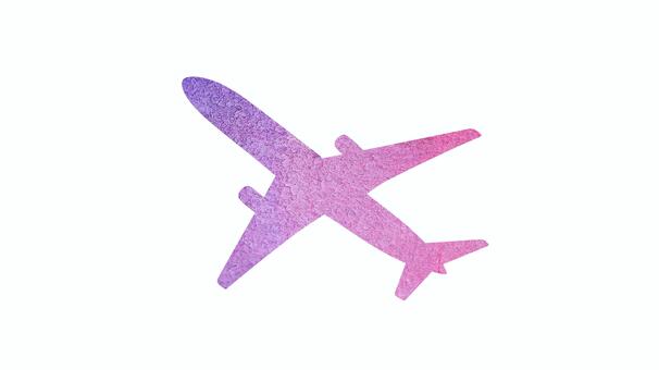 飛行機シルエット　水彩のピンク 飛行機,乗り物,シルエット,乗る,アイコン,1機,飛ぶ,飛行,旅行,移動のイラスト素材