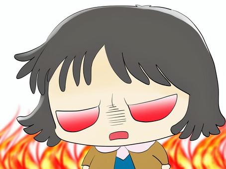 怒りに燃え上がる女の子 怒りに燃え上がる女の子 女の子,怒る,燃える,激怒,人物のイラスト素材