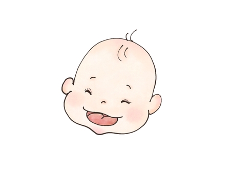 笑顔の赤ちゃん 赤ちゃん,新生児,ベビー,乳児,笑顔,スマイル,顔,表情,育児,子育てのイラスト素材