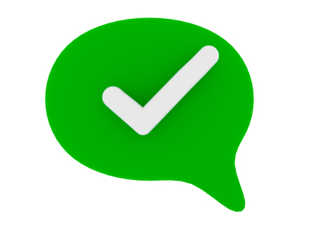 チェックマークとフキダシ デザイン,フキダシ,シンプル,3d,cg,レ点,目印,アイコン,済,緑のイラスト素材