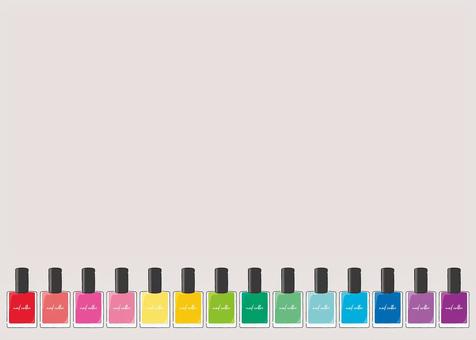 並べられたネイルの背景１ ネイル,マニキュア,カラフル,シンプル,背景,美容のイラスト素材
