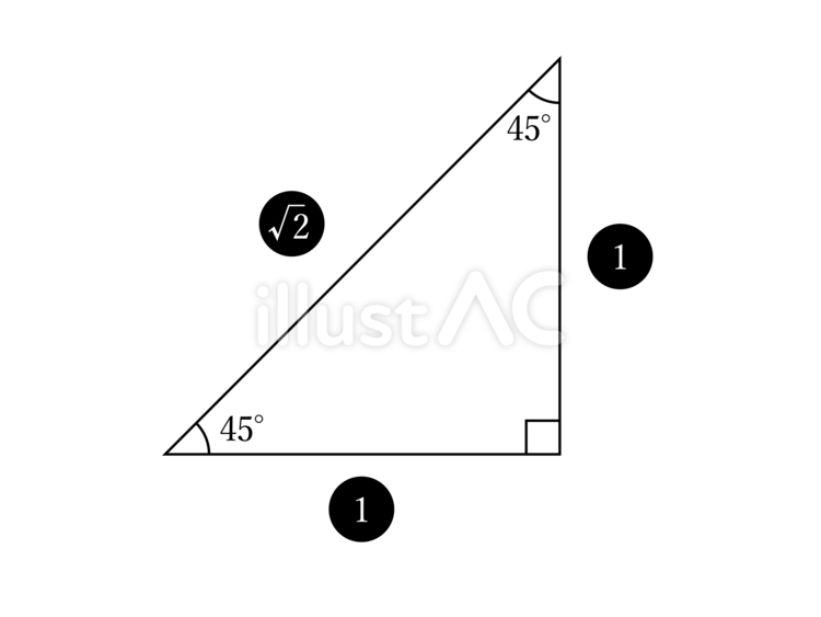 直角三角形の比 三角比,直角三角形,数学のイラスト素材