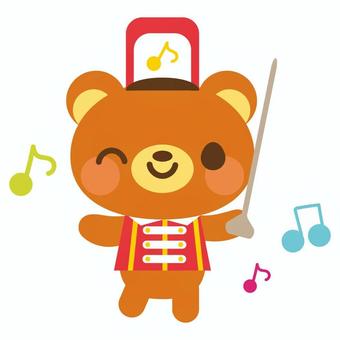 どうぶつ音楽隊 くま どうぶつ音楽隊 くま 熊,クマ,動物,生き物,擬人化,キャラクター,音楽,マーチング,バンド,リーダーのイラスト素材