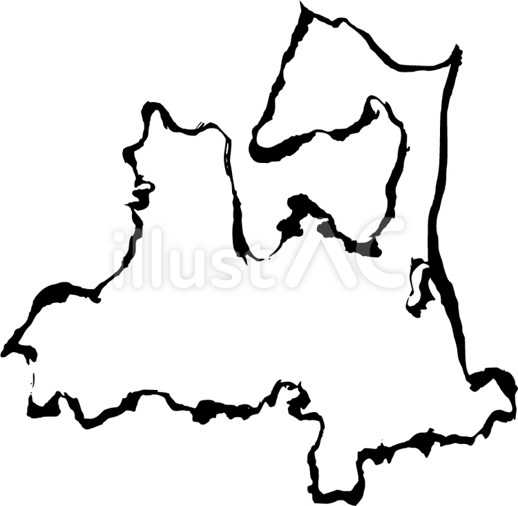 青森県（筆書き） 青森,筆,地図のイラスト素材