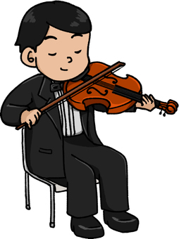 ビオラ奏者の男性（座奏） ビオラ奏者,ビオラ,バイオリニスト,バイオリン,男性,演奏,オーケストラ,クラシック,奏者,全身のイラスト素材