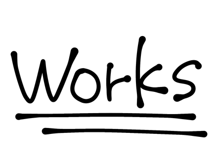 worksの文字 ワークス,実績,作品,制作,紹介,ポートフォリオ,ギャラリー,成果,作例,展示のイラスト素材