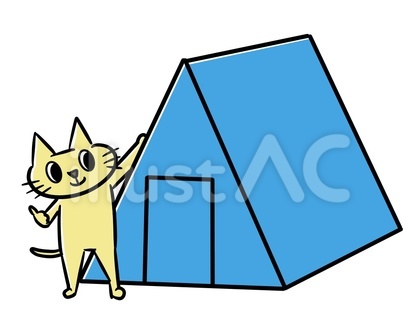 キャンプをする猫