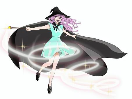 呪文を唱える魔女 魔女,魔法,呪文,振る,魔術,魔術師,魔法使い,美人,美女,かわいいのイラスト素材