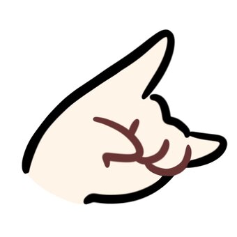 きつねの指　ハンドサイン 指,手,ハンドサイン,狐,キツネ,シンプル,アイコン,イラストのイラスト素材