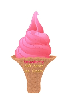 ソフトクリーム（ストロベリー） ソフトクリーム,食用,ストロベリー,デザート,コーンカップ,アイスクリームのイラスト素材
